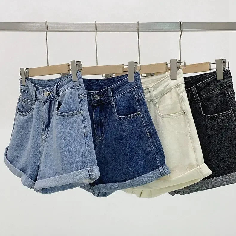 Ins Shorts Women Denim Vintage Summer Basic Simple All-match Hot Sale High Waist Leisure Ulzzang Ladies Streetwear Chic Classic